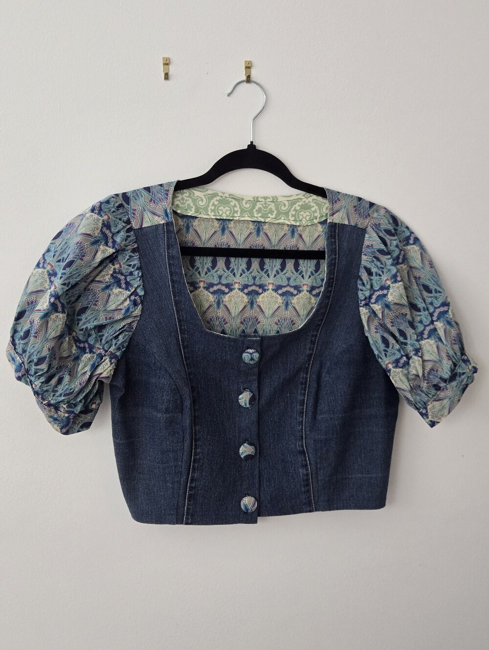 Handmade Denim Button Up Top